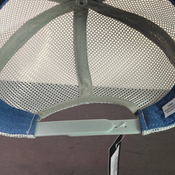 Sage Flyfishing Mesh Trucer Hat Cap Snap Back Blue White Embroidered Spell Out - Picture 9 of 12